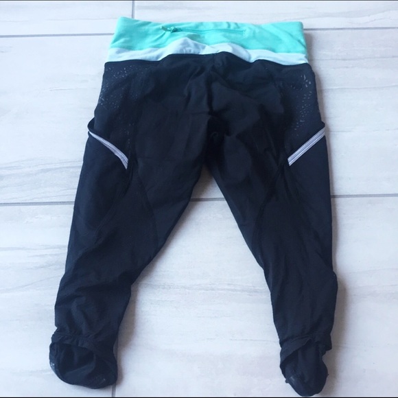 ✨ Lululemon ✨ Reflective Teal Speed Tight Crop Pants - Picture 2 of 2